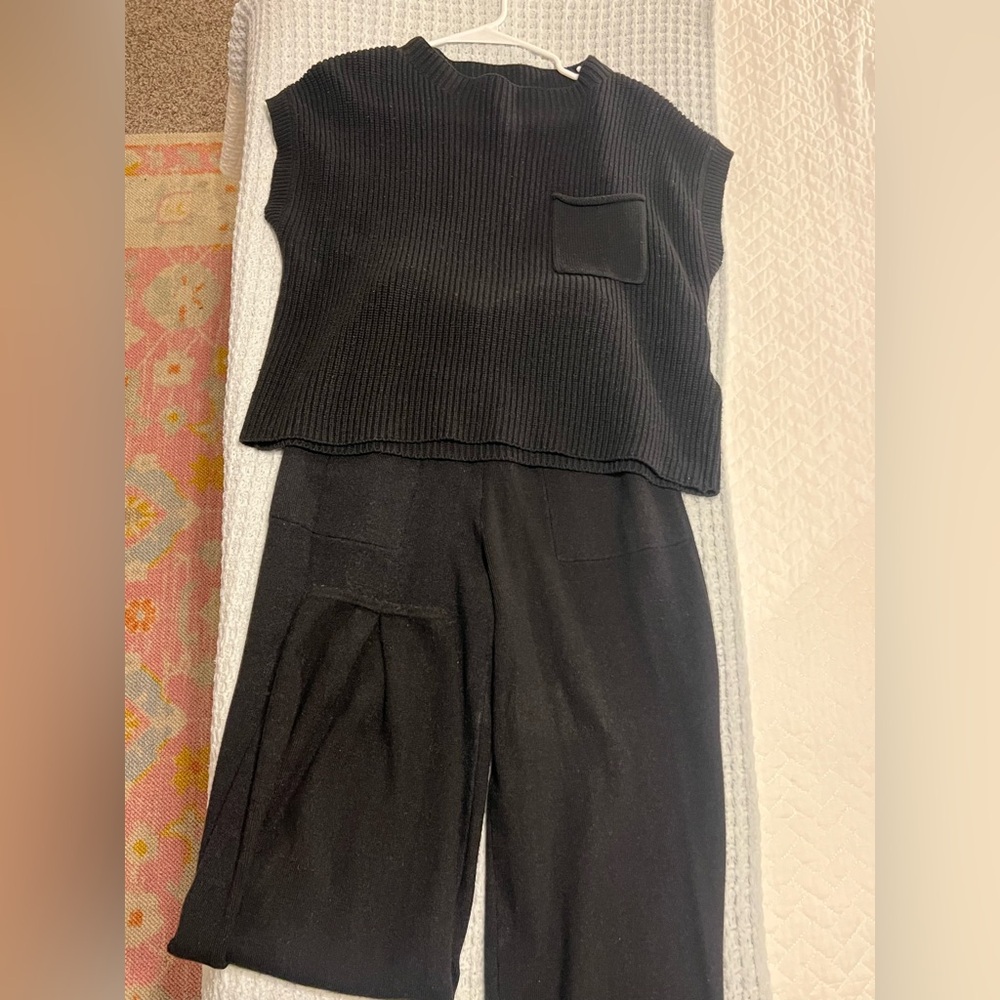 Knit Black top and pants set